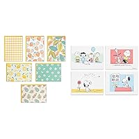 Hallmark Blank Cards Assortment, 24 Cards with Envelopes (Citrus, Greenery, Gingham, Strawberries) & Peanuts Blank Cards Assortment, 70th Anniversary (40 Note Cards with Envelopes)