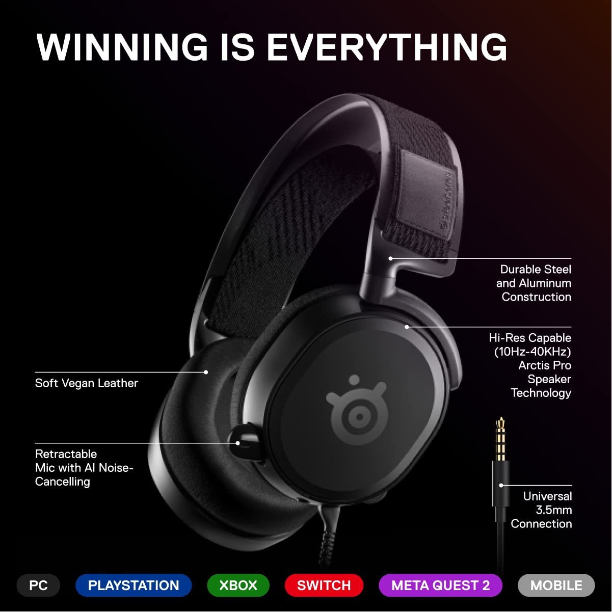 SteelSeries Arctis Prime - Competitive Gaming Headset - High Fidelity Audio Drivers - Multiplatform Compatibility