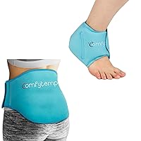 Comfytempp Ice Pack for Lower Back Pain Relief and Ankle Ice Pack Wrap for Swelling, Plantar FA Bundles, FSA HSA Approved, Gift for Recovery After Surgery, Men Women