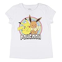 Pokemon Boys' Pikachu Eevee Laughing Dancing Kids Graphic Print T-Shirt