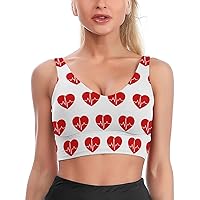 Heartbeat Women's Sports Bra Wirefree Bras U-Shaped Neckline Yoga Vest Workout Tank Top