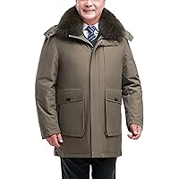 Large Men's Winter Mid-Length White Duck Down Jacket Thickened Parka
