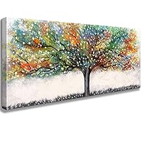 Tree Wall Art Canvas Plant Prints Colorful Wall Art Abstract Landscape Artwork for Living Room Bedroom Home Wall Framed Decor (G, 8X16inch)