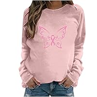 Women Raglan Sleeve Sweatshirts Butterfly Graphic Shirts Casual Fleece Blouse Loose Fit Crewneck Pullover Tops