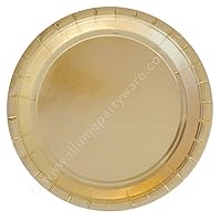 Illume Partyware Gold Foil Large Plate, Disposable, 10 Count, 9 Inch for Birthday Party, Kids Party, Baby Shower and Princess Party