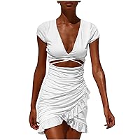 Women's Short Sleeve Knee Length Beach Round Neck Glamorous Dress Casual Loose-Fitting Summer Print Flowy Swing