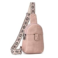 OPAGE Small Sling Bag for Women, Leather Fanny Pack Crossbody Bag for Women Trendy Chest Bag with Adjustable Strap for Travel