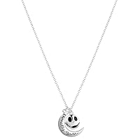 Amazon Essentials Disney Fine Silver Plated Nightmare Before Christmas Eternally Yours Jack Skellington Moon Pendant Necklace