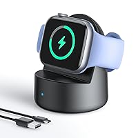 Magnetic Charger Stand for Apple Watch, Portable Charger Dock for iWatch with USB C Charging Cable, Upgraded Fast Wireless Charger Compatible with Apple Watch Series Ultra/SE/9/8/7/6/5/4/3/2/1 (Black)