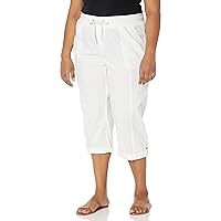 EVANS Women's Plus Size Capri Ctn Roll Up