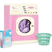 Casdon Pink Washer | Pink Toy Washing Machine for Children Aged 3+ | Features Spinning Drum & Sound Effects for Realistic Play!