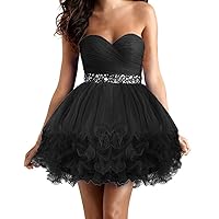 Women's Mini Princess Strapless Homecoming Cocktail Gown Party Dress