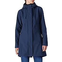 Women's Lightweight Waterproof Fleece Lined Hooded Softshell Rain Jacket, Warm Windbreaker Long Coat