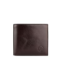 Maxwell Scott - Personalized Mens Luxury Leather Wallet with Coin Pocket Pouch - The Ticciano - Dark Brown