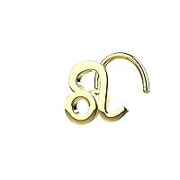 8mm Leo Zodiac Nose Stud 925 Sterling Silver Metal With 14k Gold Plated Nose Jewelry