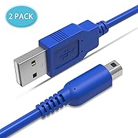 6amLifestyle 2 Pack 5FT USB Charger Cable for 3DS, Power Charging Lead for New 3DS XL/New 3DS/ 3DS XL/ 3DS/ New 2DS XL/New 2DS/ 2DS XL/ 2DS/ DSi/DSi XL