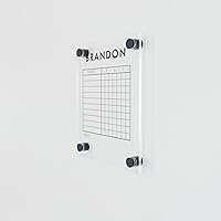 Circle & Square decor Clear Acrylic Chore Chart Board for Kids,Teens & Adults - Personalized and Easy Dry Erase with marker (8