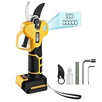 Brushless Electric Pruning Shears for DeWalt 20V Battery, Portable Cordless Pruning Shears with LCD Display＆SK5 Blades, Adjustable Cutting Diameter 0.8-1.2 Inch for Gardening Tree Pruning(NO Battery)