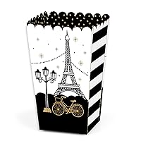 Big Dot of Happiness Stars Over Paris - Parisian Themed Party Favor Popcorn Treat Boxes - Set of 12