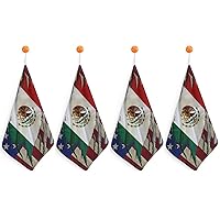 American Flag with Mexican Roots Hand Towels Soft Face Towel Reusable Washcloths Makeup Remover Towel Decorative Towels for Bathroom 4PCS