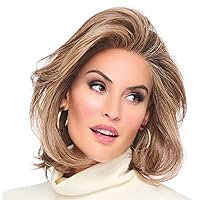 Raquel Welch Flying Solo Shoulder-Length Page Boy Wig, 100% Hand Tied by Hairuwear, Petite-Average Cap, RL14/22 Pale Gold Wheat