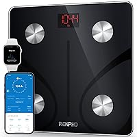 Smart Scale for Body Weight, Digital Bathroom Scale BMI Weighing Bluetooth Body Fat Scale, Body Composition Monitor Health Analyzer with Smartphone App, 400 lbs - Black Elis 1