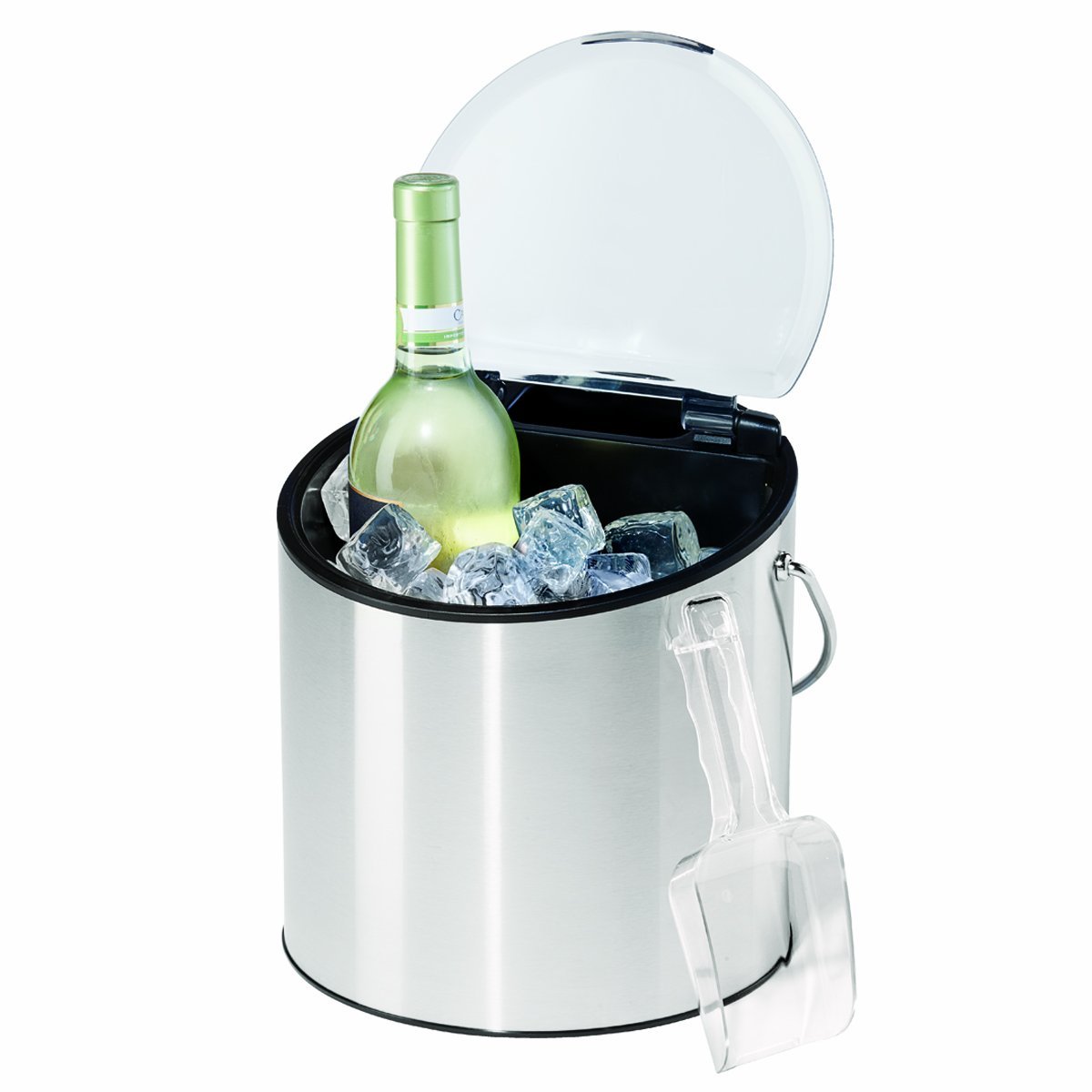 OGGI Wine & Ice Bucket- Ice Bucket with Lid & Ice Scoop, Wine Chiller Bucket, Tabletop Wine Chiller Holds 2 Bottles, Bar Set is Great Addition to Bar Cart or Home Bar Accessories, 4-Quart