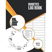 Diabetes Log Book: Food Journal for Tracking Blood Sugar with Easily track meals, Breakfast, Lunch, Dinner, (8.5