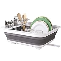 Collapsible Dish Drying Rack for Kitchen Storage Tray Dinnerware Drainer Foldable Portable Dish Drying Rack for Kitchen RV Campers,Travel Trailer Save Space Easy to Store