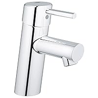 Grohe 3427100A Concetto S-Size Single-Handle Single-Hole Bathroom Faucet Without Pop-Up - 1.2 GPM, Starlight Chrome