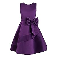 CHICTRY Girls Bowknot Satin Princess Dress Flower Girls Wedding Party A Line Pageant Dresses