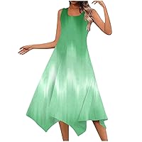 Spring Maxi Dresses for Women 2024 Women's 2024 Summer Dress Cute V-Neck 3/4 Bell Sleeve Casual Flowy Swing Dress