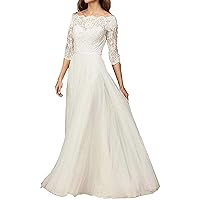 Wedding Dresses for Bride Lace Bridal Dress Long Wedding Bridal Gowns 3/4 Sleeve Off The Shoulder for Women