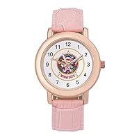 Minnesota Flag Coat of Arms Women's Watches Classic Quartz Watch with Leather Strap Easy to Read Wrist Watch