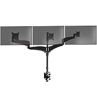 Duronic Monitor Arm Stand DM453 | Triple PC Desk Mount | Solid Steel | Height Adjustable | for Three 15-27 LED LCD Screens | VESA 75/100 | 8kg Per Screen | Tilt -90°/-45°, Rotate 360°