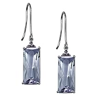 Carillon Pink Amethyst Octagon Shape Gemstone Jewelry 925 Sterling Silver Drop Dangle Earrings For Women/Girls