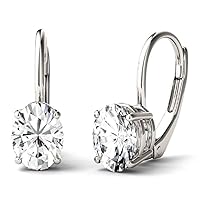 3.00ct Brilliant Oval Cut, VVS1 Clarity, Colorless Moissanite Diamond, 925 Sterling Silver Earring, Lever Back Earrings, Holidays gift, Birthday Gift, Dress Earring