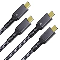 [2 Pack 4Ft] Thunderbolt 4 Cable with 40Gbps/ 100W Charging and 8K Compatible with Thunderbolt 4/3 Monitor, Docking Stations and More