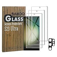 3 Pack for Samsung Galaxy S23 Ultra Screen Protector【3+1 Pack】 Tempered Glass Camera Lens Protector, 9H HD Clear Tempered Glass Screen Protector for Galaxy S23 Ultra Screen Protector