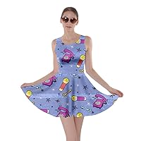 CowCow Womens Rick Morty Meeseeks Destroy Mooncake Final Space Mrs Frizzle Space Skater Dress, XS-5XL