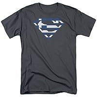 Superman Greek Shield Logo Adult Tee Shirt