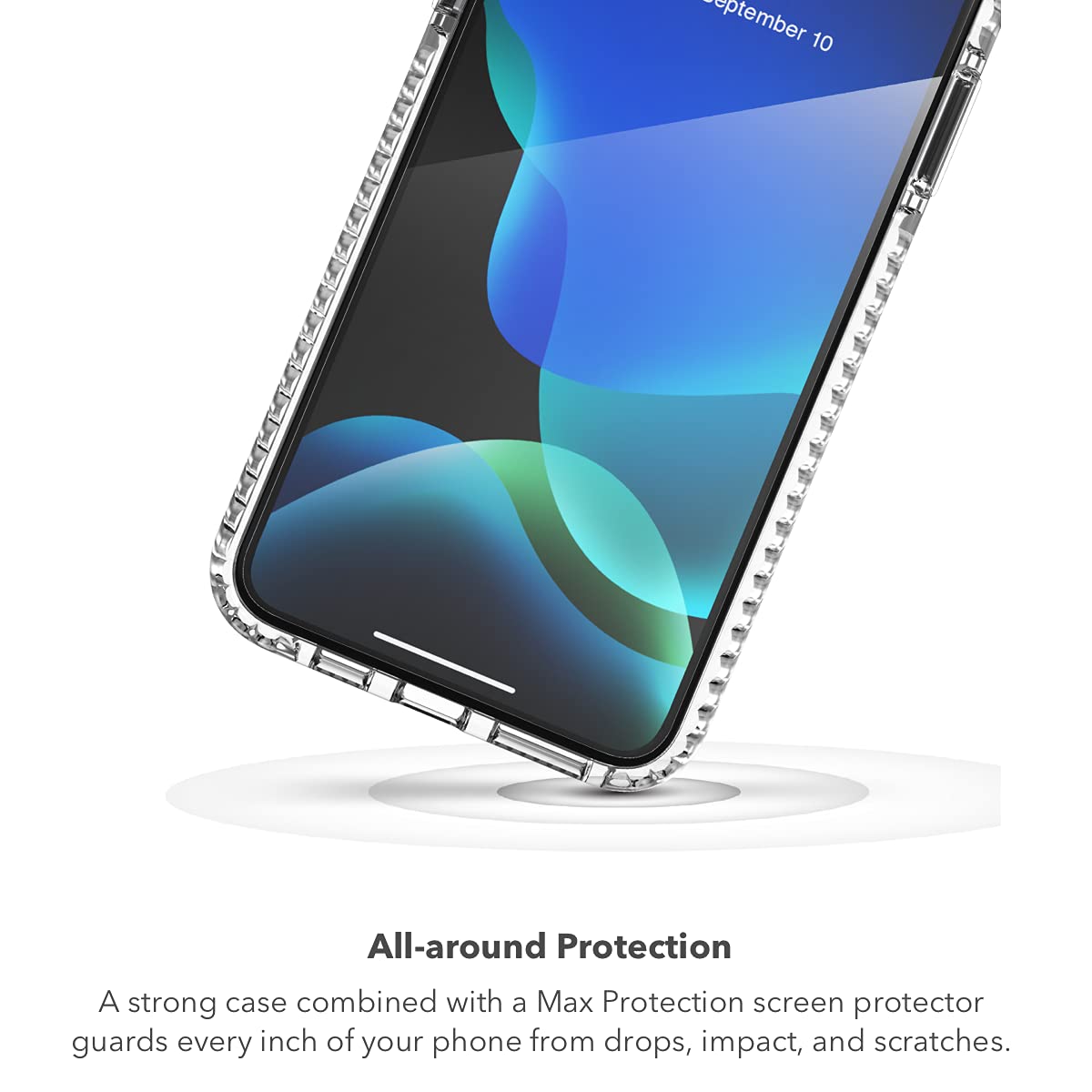 max Protection - Bundle - Impact Protection Case and Tempered Glass Screen Protector - Made for Apple iPhone 11 Pro Max - Clear