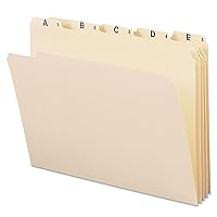 Smead Indexed File Folders, Alphabetic, 1/5-Cut Tab, Assorted Positions, Indexed A-Z, Letter, Manila, 1 Set of 25 (11777)