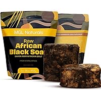 Raw African Black Soap 1 lb bulk handmade from Ghana, Africa | Vegan & Organic | Face and body deep cleanse wash. Helps clear acne, blemish, rashes, spots and scars. (1 LB)