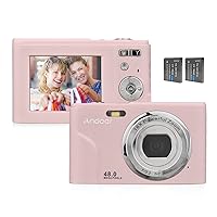 Portable Digital Camera 48MP 1080P 4-inch IPS Screen 16X Zoom Auto Focus Self-Timer 128GB Extended Memory Face Detection -Shaking with 2pcs Batteries Hand Strap Carry Pouch