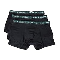 Tommy Hilfiger TH men's boxer pack 3 pieces visible elastic stretch cotton underwear article UM0UM027020 TRUNK 3P, 0TT Prim green/prim green/prim green, Medium