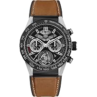 TAG Heuer Carrera Titanium on Brown Calf Skin Rubber / Leather Strap CAR5A8Y.FT6072