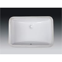 Rectangular 21 x 15 Ceramic Undermount Bathroom Sink Vanity White