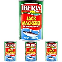 Iberia Jack Mackerel in Tomato Sauce, 15 Ounce (Pack of 4)