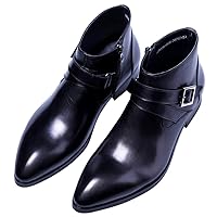 Boots For Mens Dress Leather Double Monk Strap Shoes